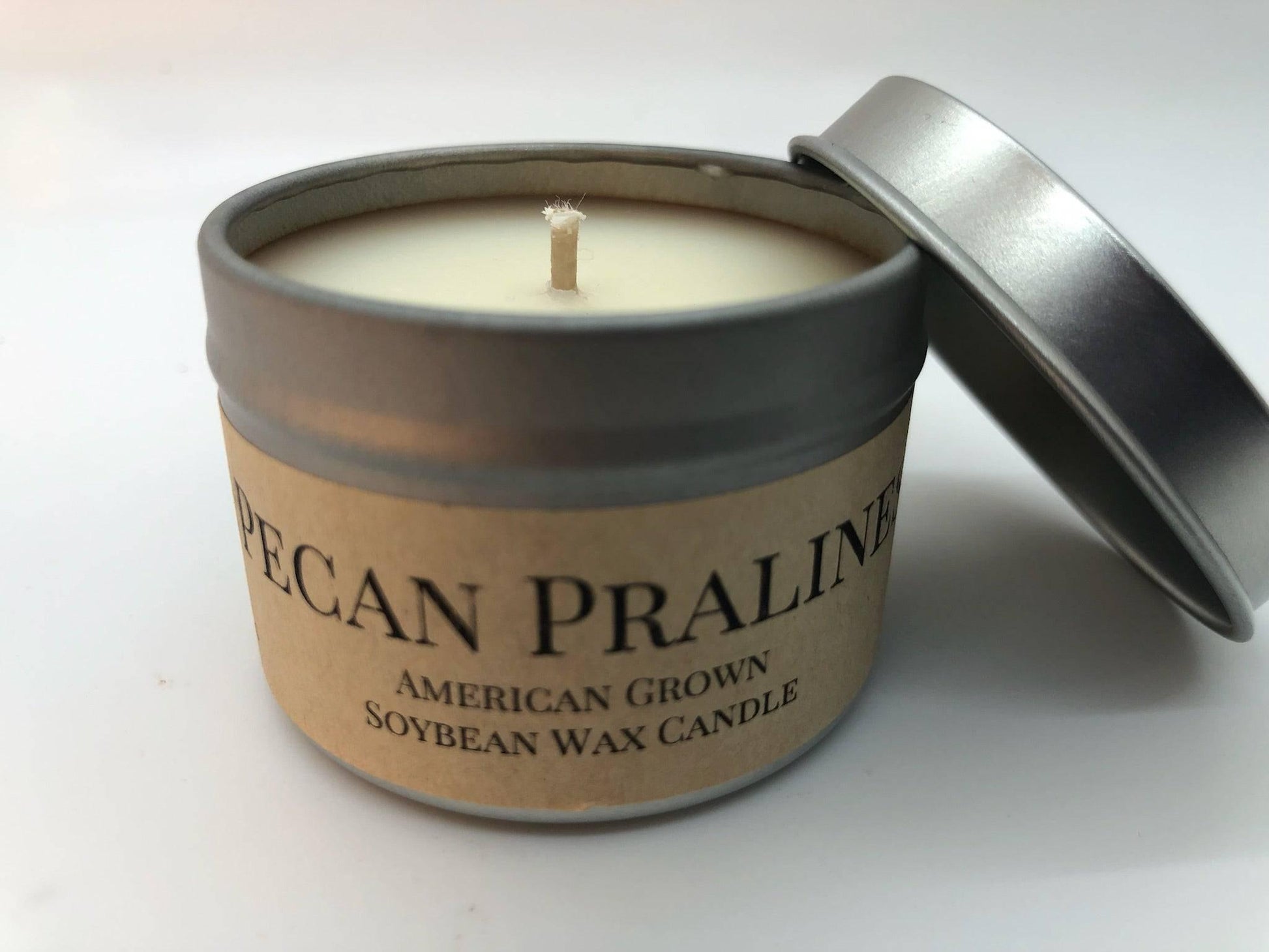 Pecan Pralines Soy Wax Candle | 2 oz Travel Tin - Prairie Fire Candles