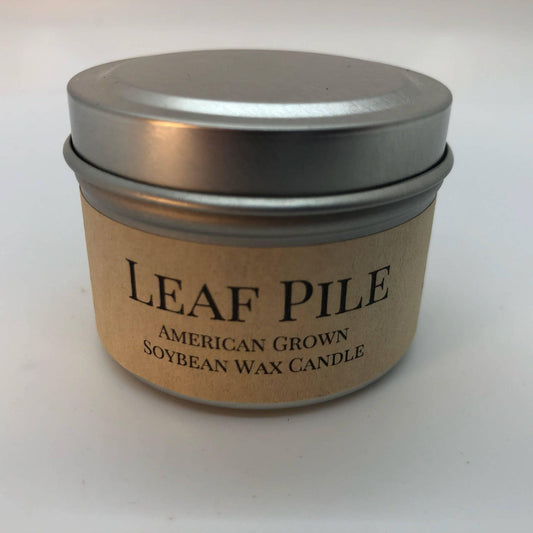 Leaf Pile Soy Wax Candle | 2 oz Travel Tin - Prairie Fire Candles