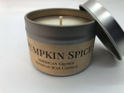 Pumpkin Spice Soy Wax Candle | 2 oz Travel Tin - Prairie Fire Candles