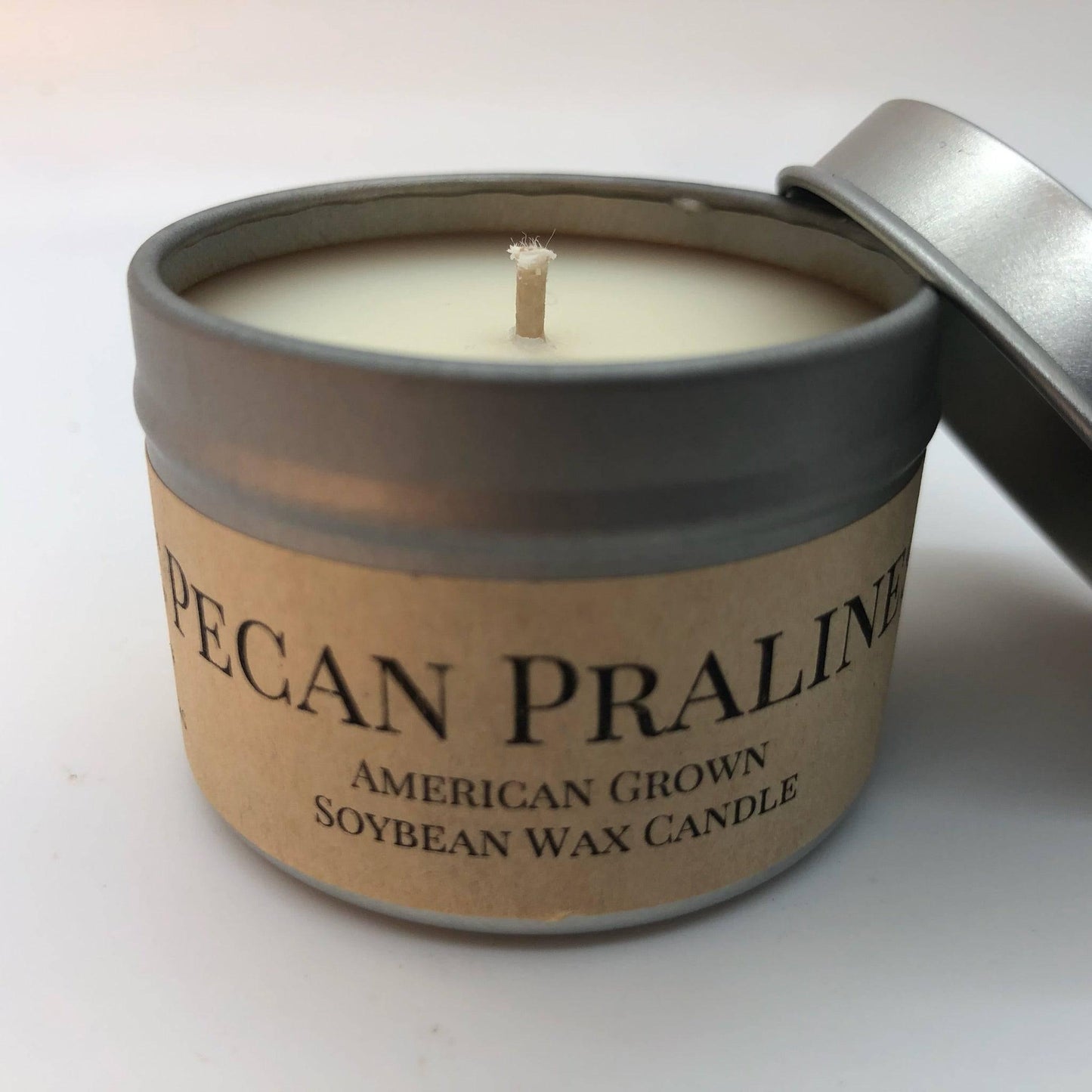 Pecan Pralines Soy Wax Candle | 2 oz Travel Tin - Prairie Fire Candles