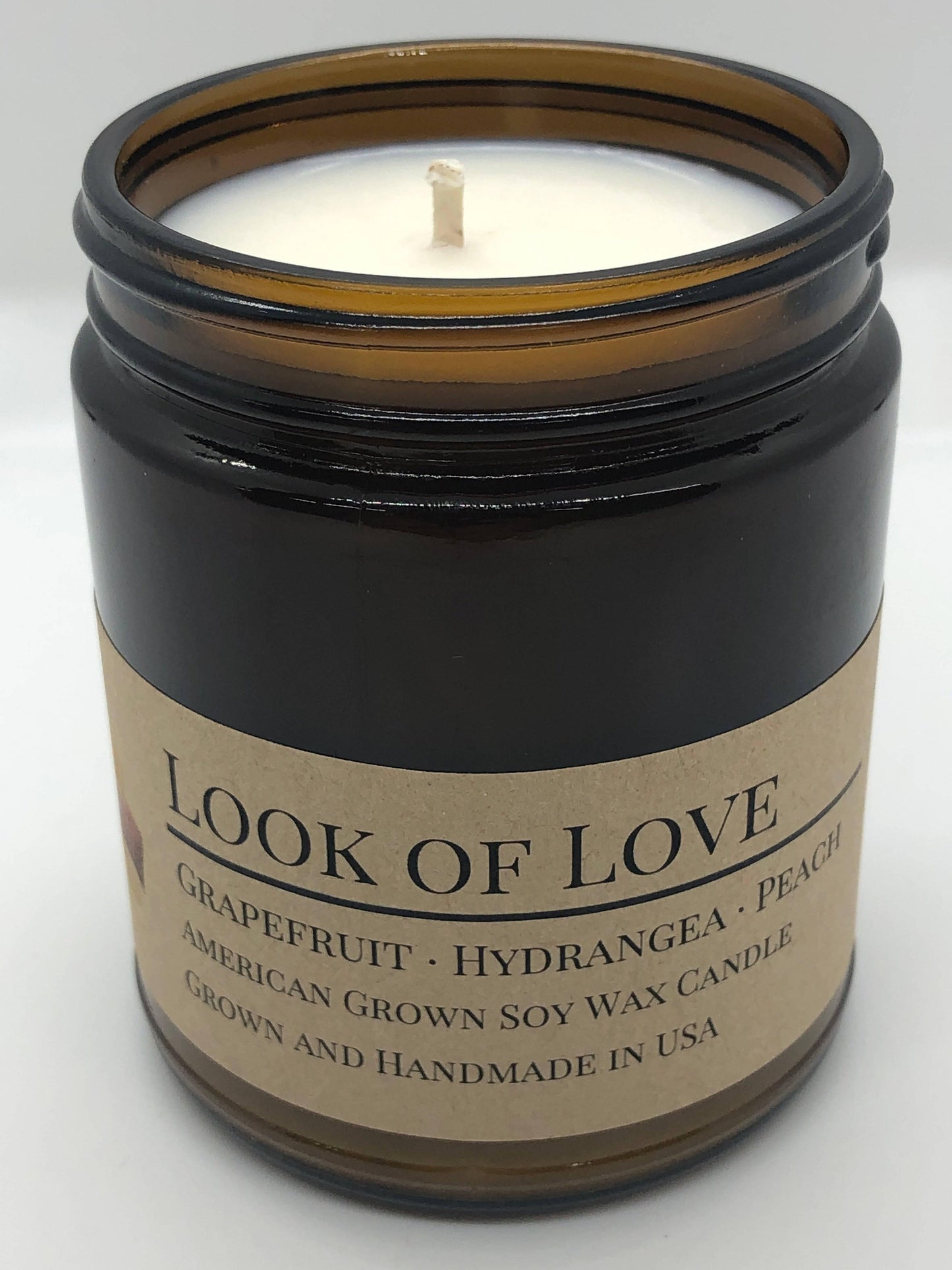 Look of Love Soy Wax Candle | 9 oz Amber Apothecary Jar - Prairie Fire Candles