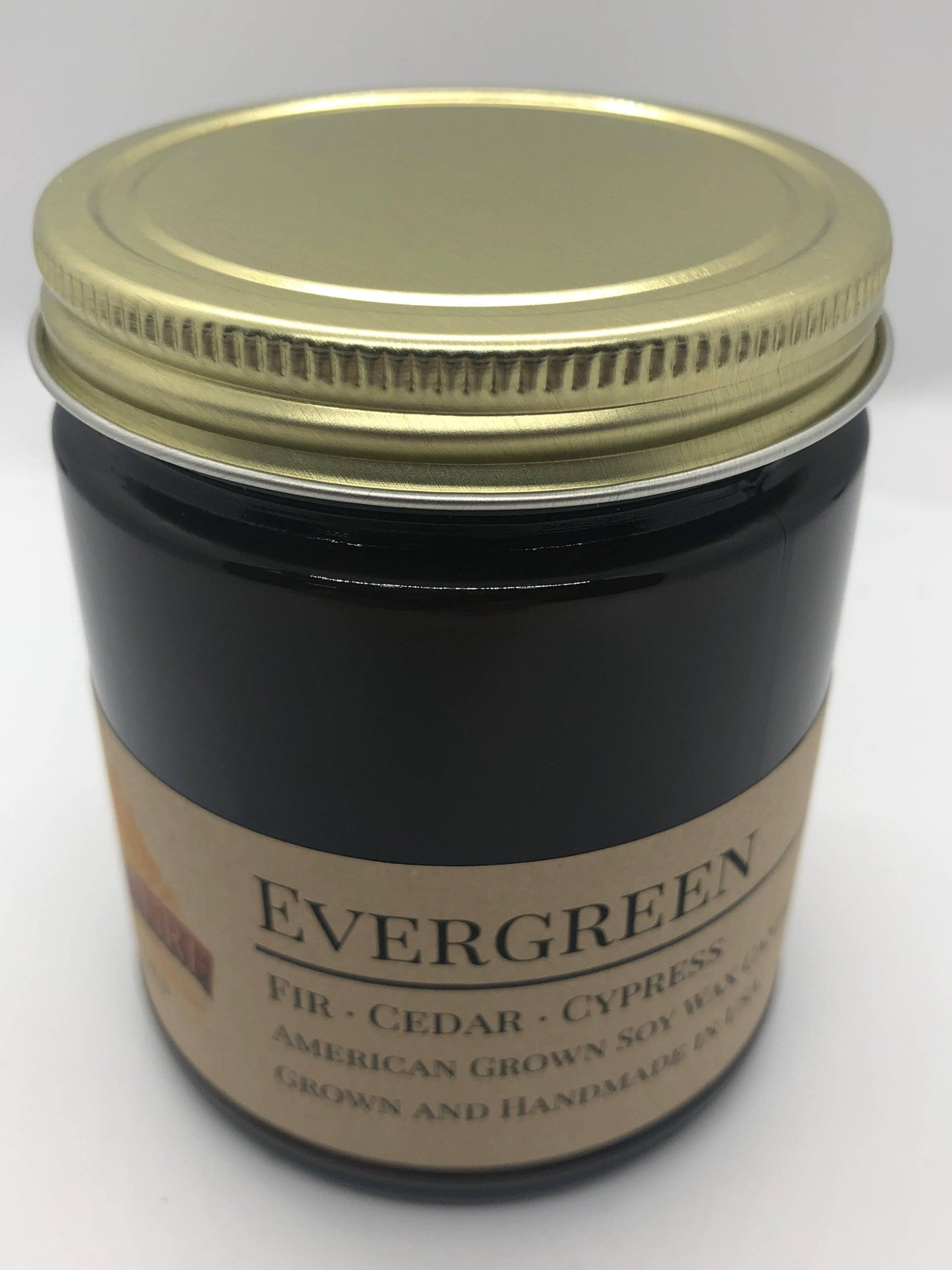Evergreen Soy Wax Candle | 9 oz Amber Apothecary Jar - Prairie Fire Candles