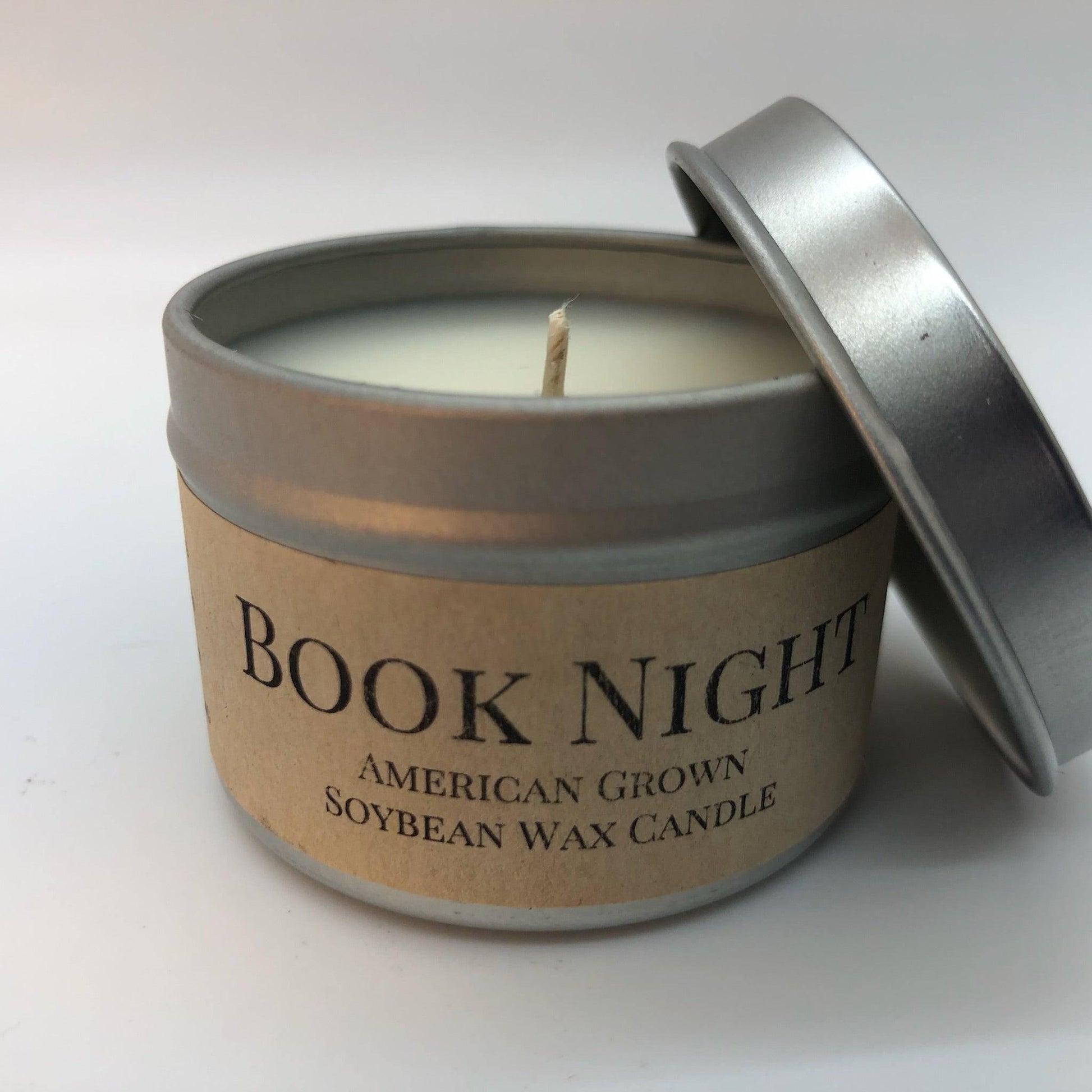 Book Night Soy Wax Candle | 2 oz Travel Tin - Prairie Fire Candles