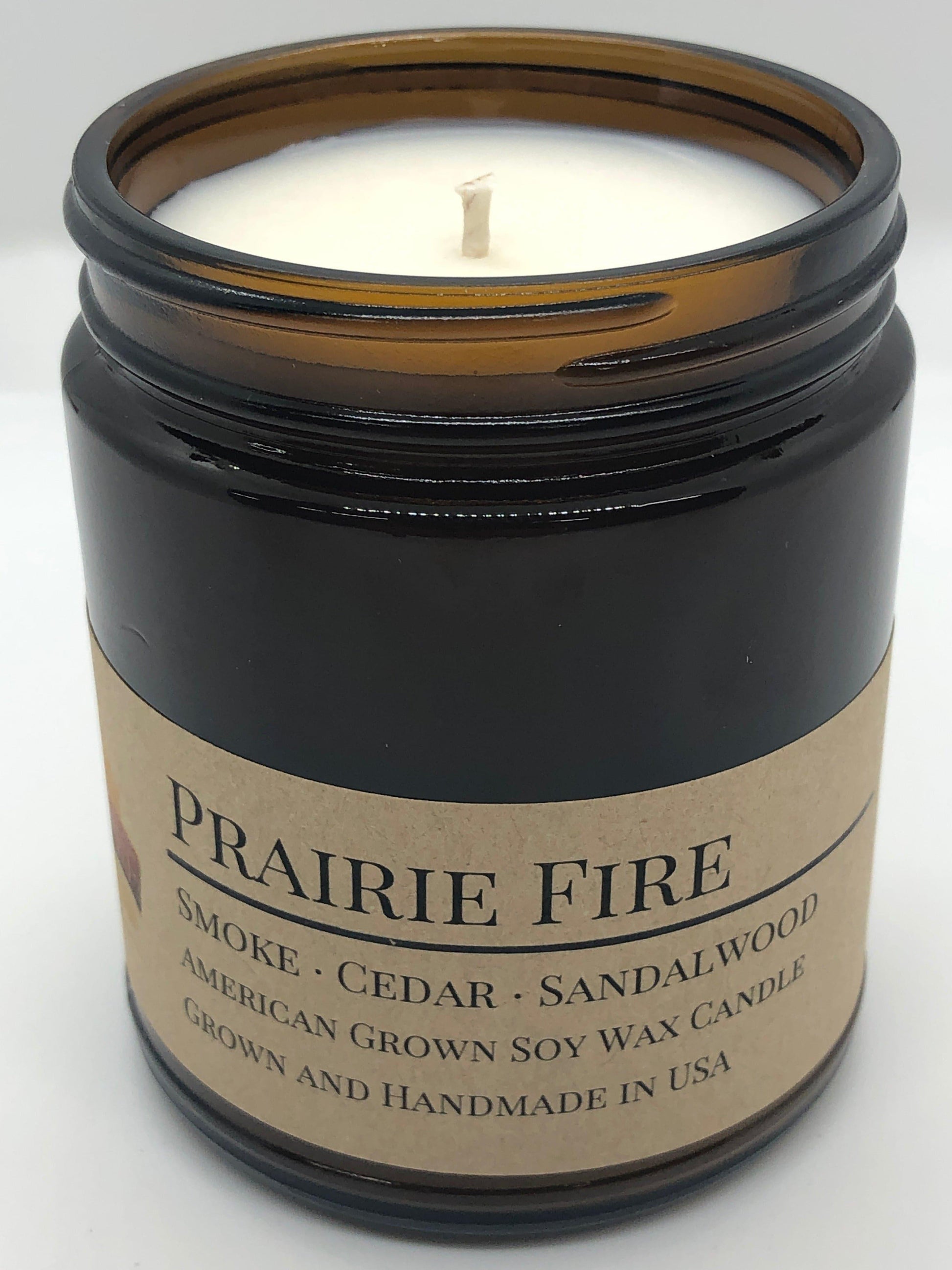 Prairie Fire Soy Wax Candle | 9 oz Amber Apothecary Jar - Prairie Fire Candles
