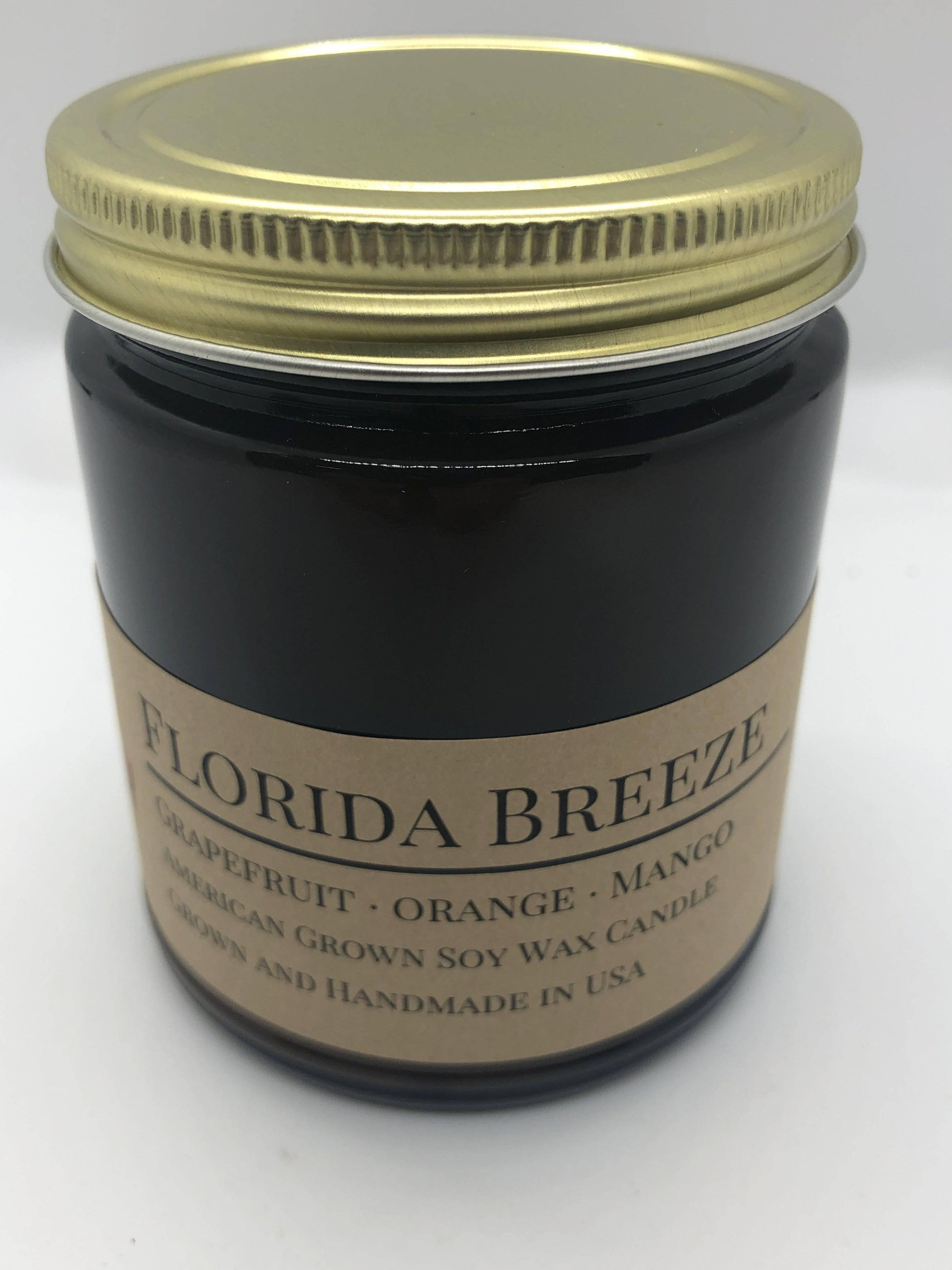 Florida Breeze Soy Wax Candle | 9 oz Amber Apothecary Jar - Prairie Fire Candles