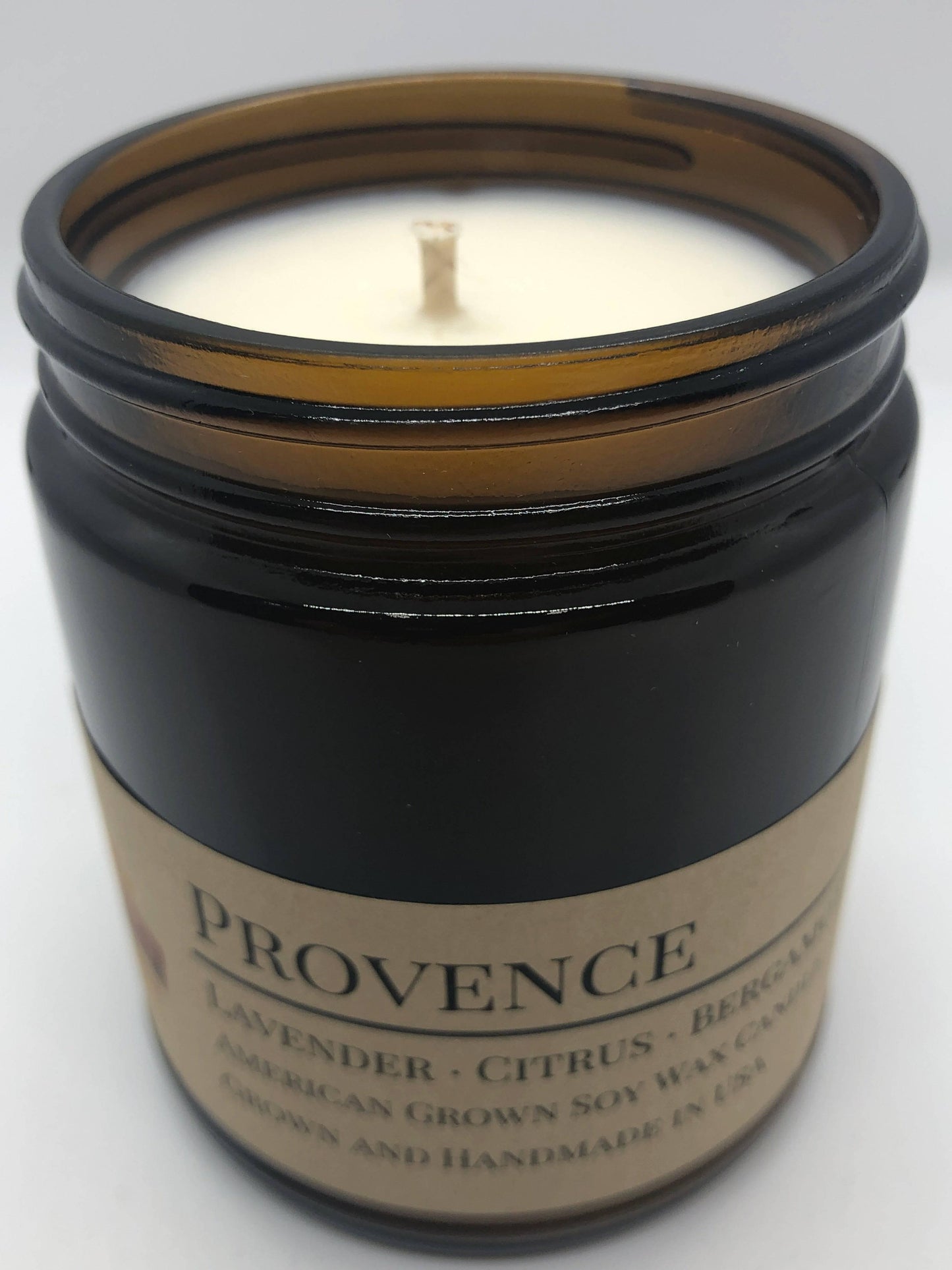 Provence (Lavender) Soy Wax Candle | 9 oz Amber Apothecary Jar - Prairie Fire Candles