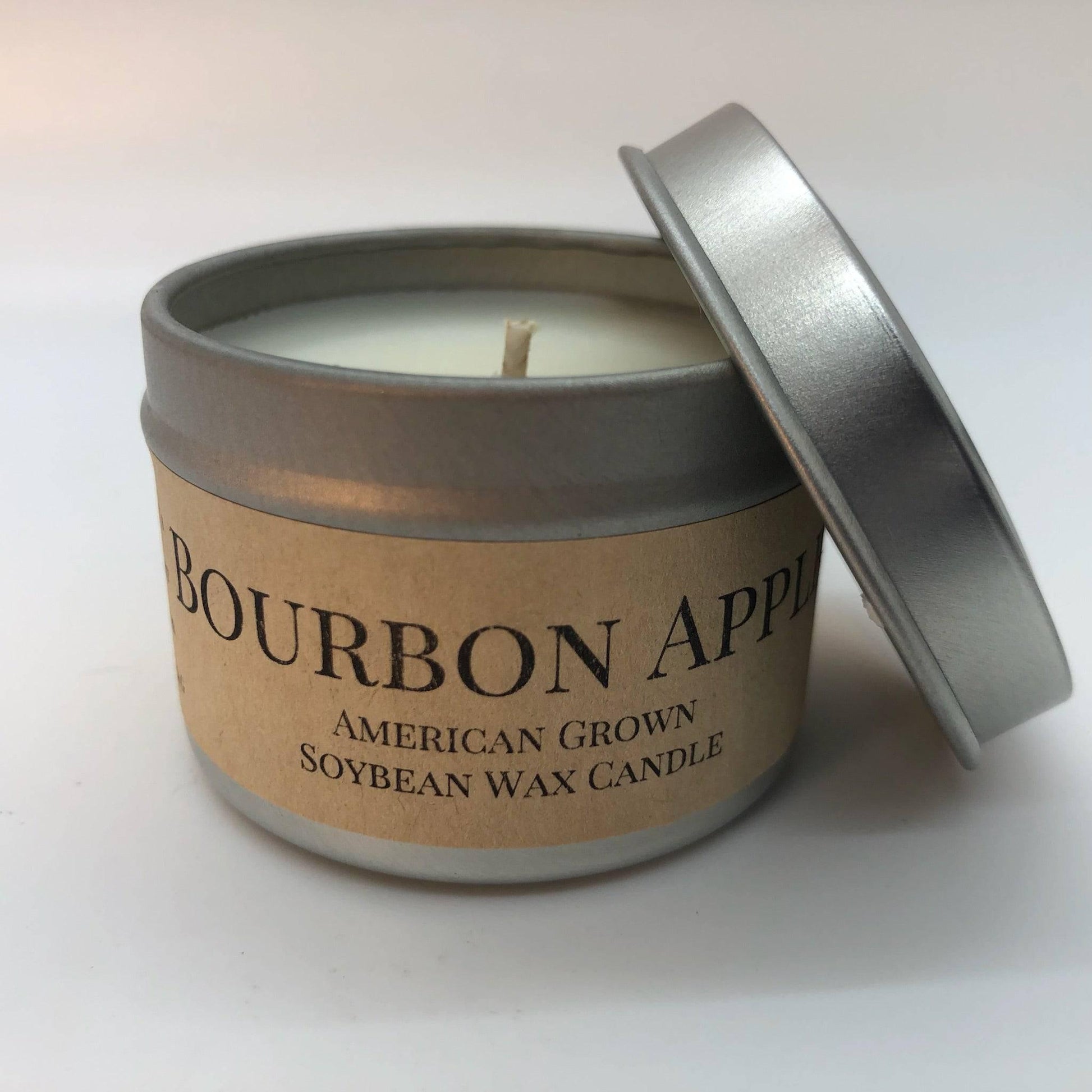 Bourbon Apple Soy Wax Candle | 2 oz Travel Tin - Prairie Fire Candles