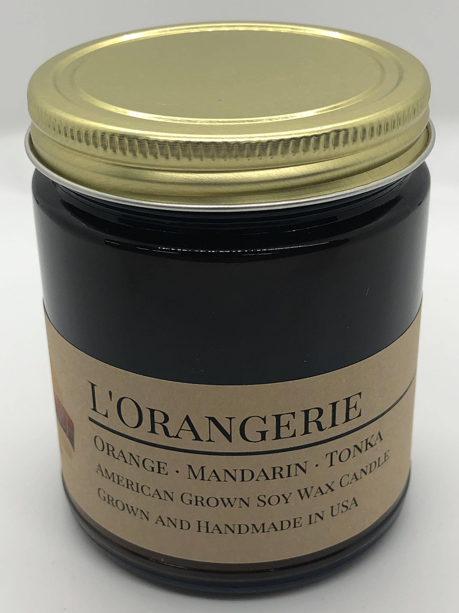 L’Orangerie Soy Wax Candle | 9 oz Amber Apothecary Jar - Prairie Fire Candles