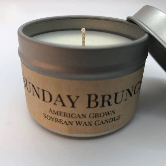 Sunday Brunch Soy Wax Candle | 2 oz Travel Tin - Prairie Fire Candles