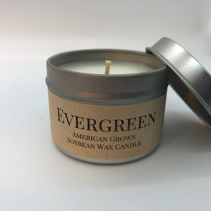 Evergreen Soy Wax Candle | 2 oz Travel Tin - Prairie Fire Candles