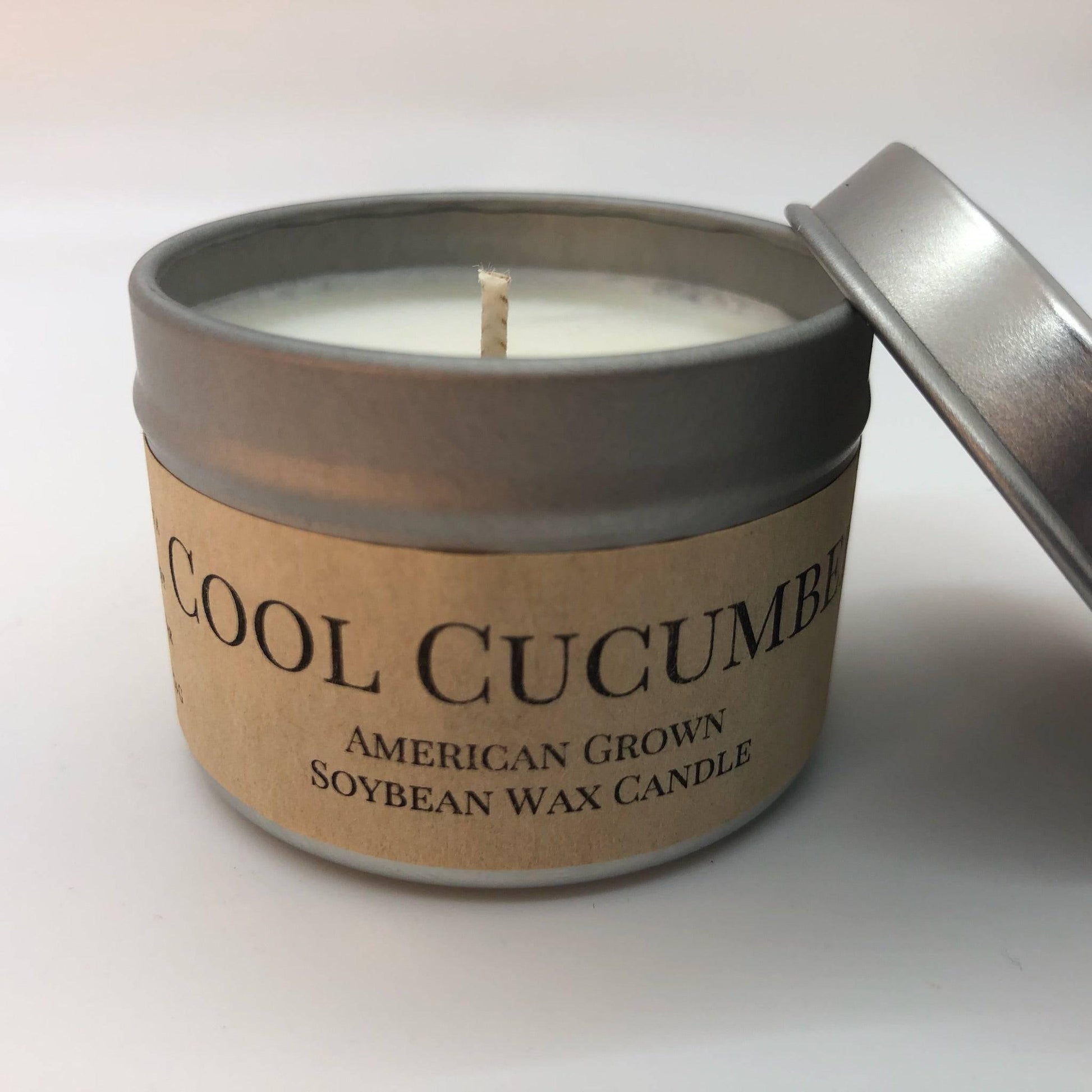 Cool Cucumber Soy Wax Candle | 2 oz Travel Tin - Prairie Fire Candles