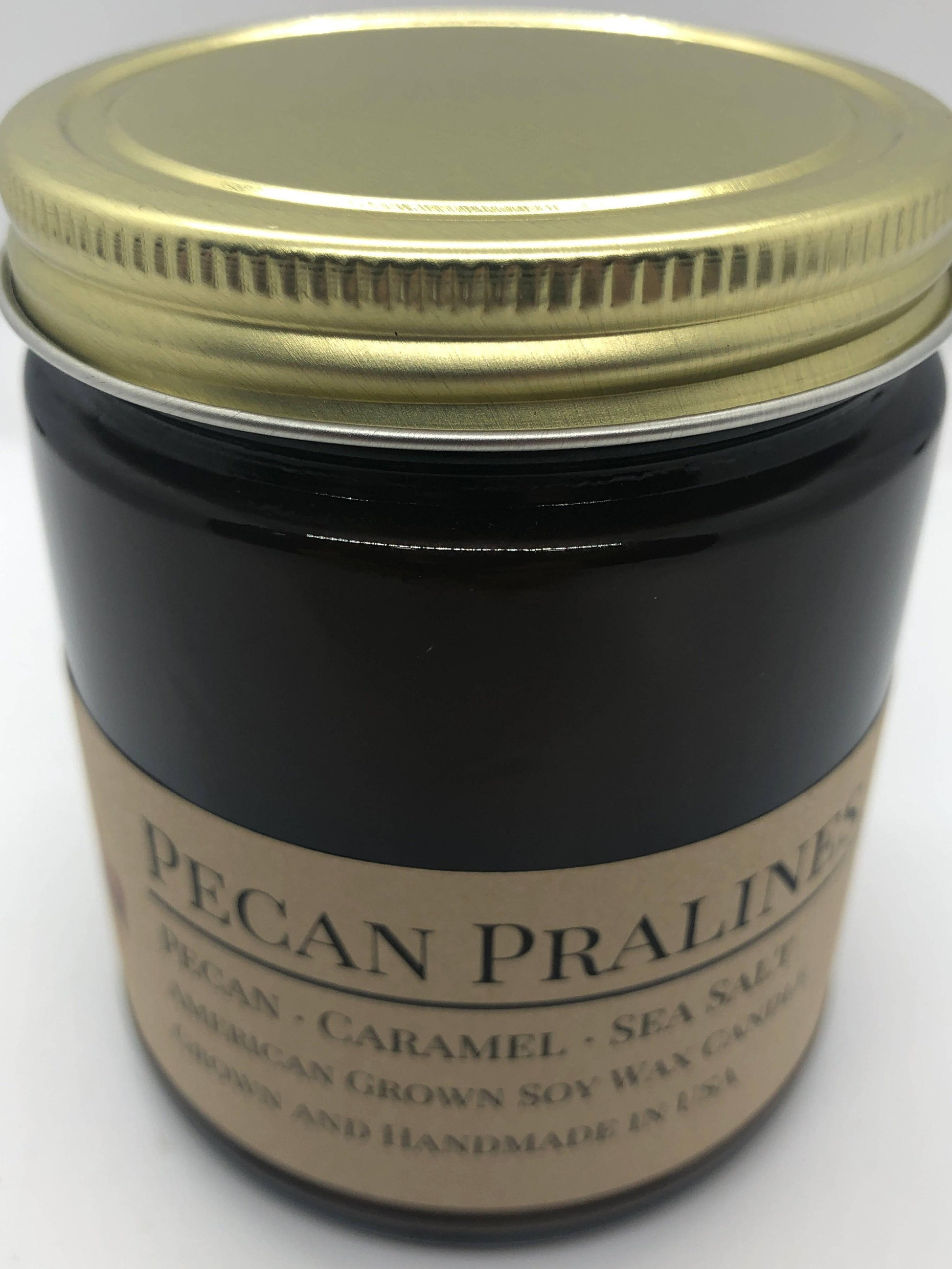 Pecan Pralines Soy Wax Candle | 9 oz Amber Apothecary Jar - Prairie Fire Candles