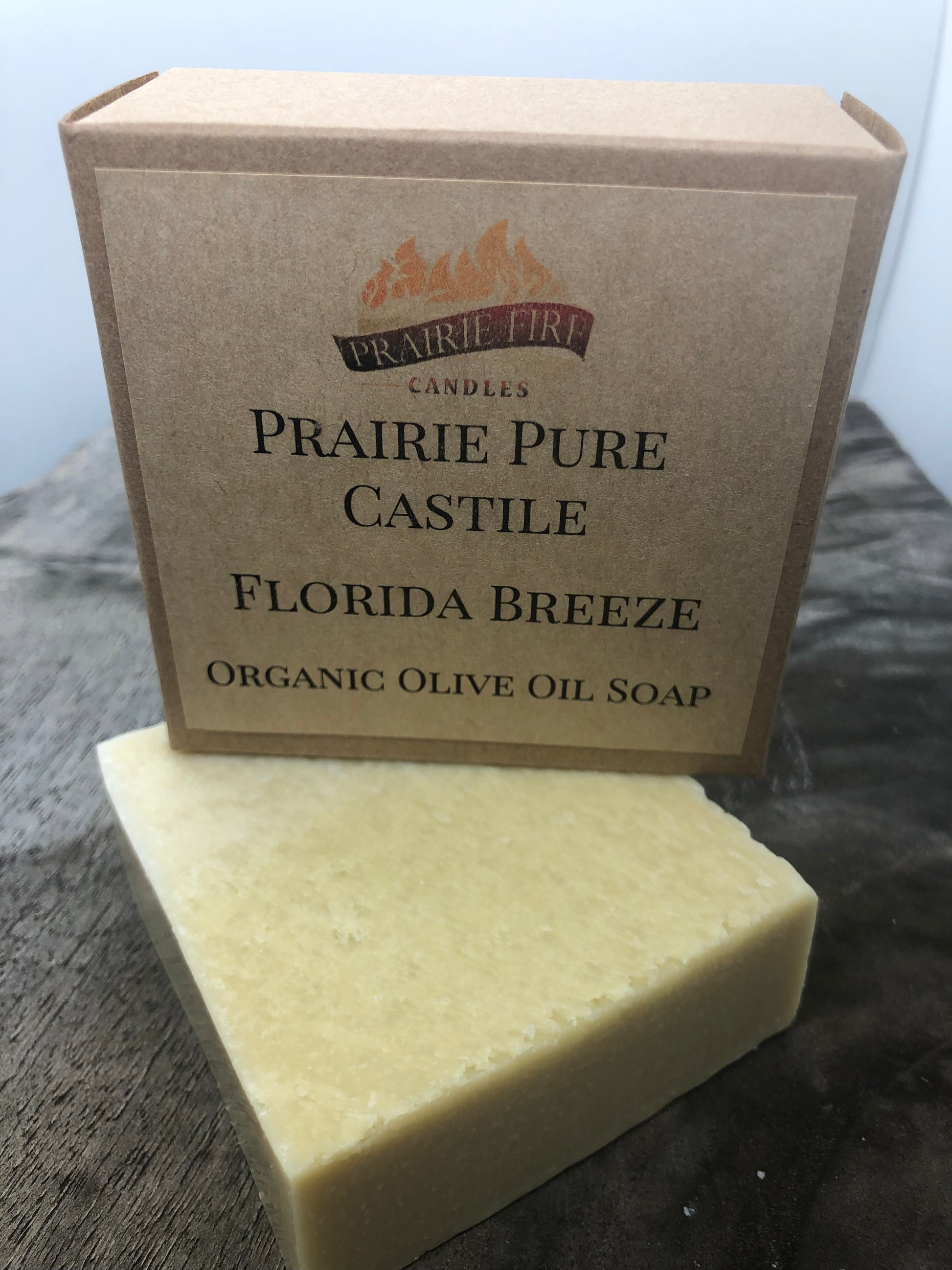 L'Orangerie Real Castile Organic Olive Oil Soap for Sensitive Skin - Dye Free - 100% Certified Organic Extra Virgin Olive Oil - Prairie Fire Candles