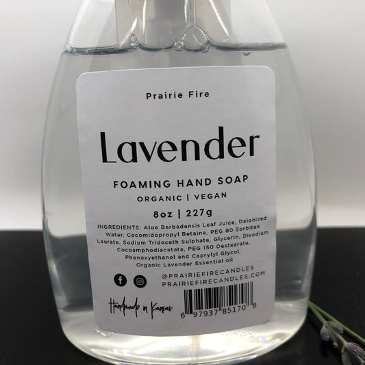 Lavender Foaming Hand Soap 8 oz (Prairie Lavender) - Prairie Fire Candles