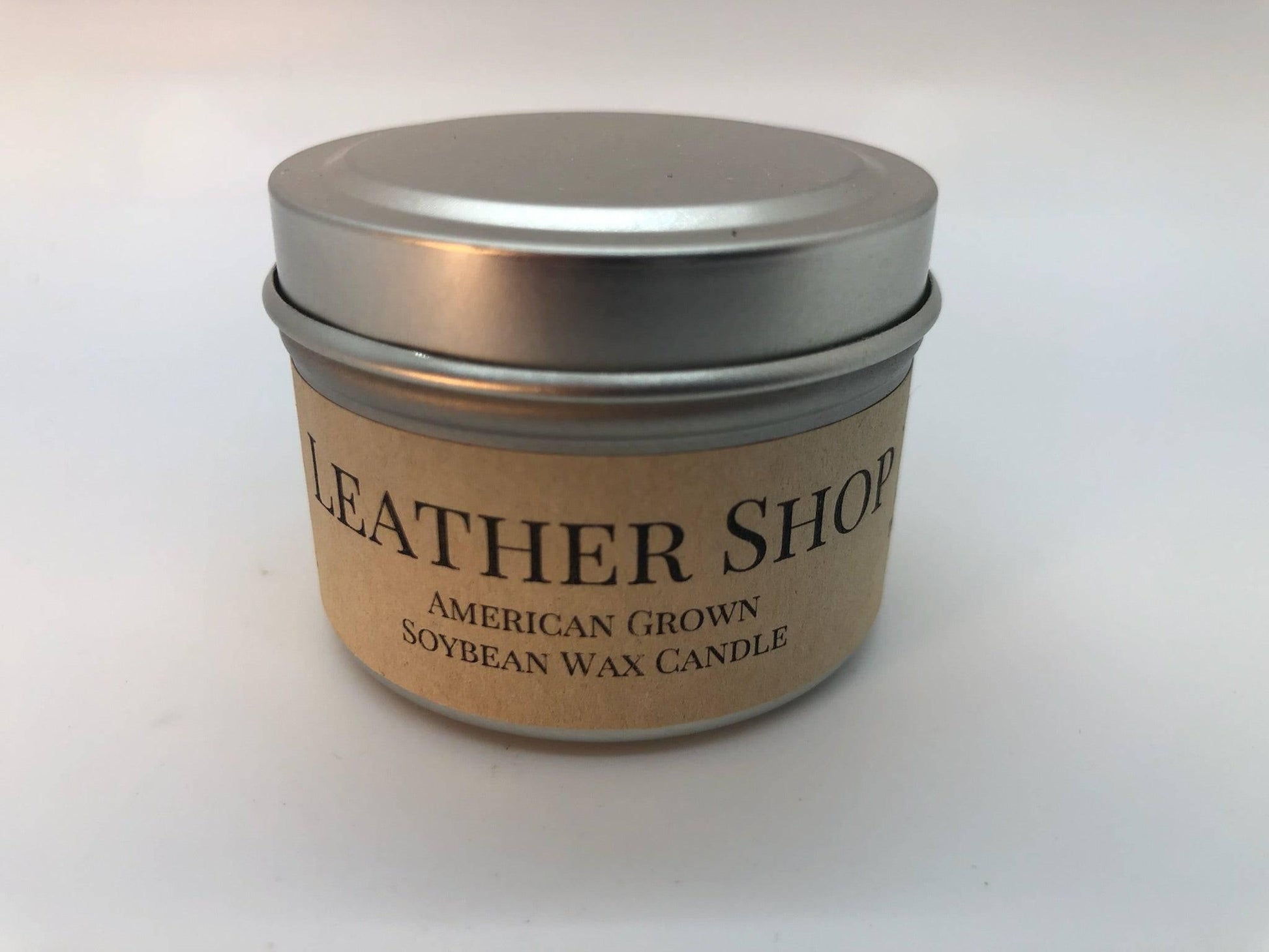 Leather Shop Soy Wax Candle | 2 oz Travel Tin - Prairie Fire Candles