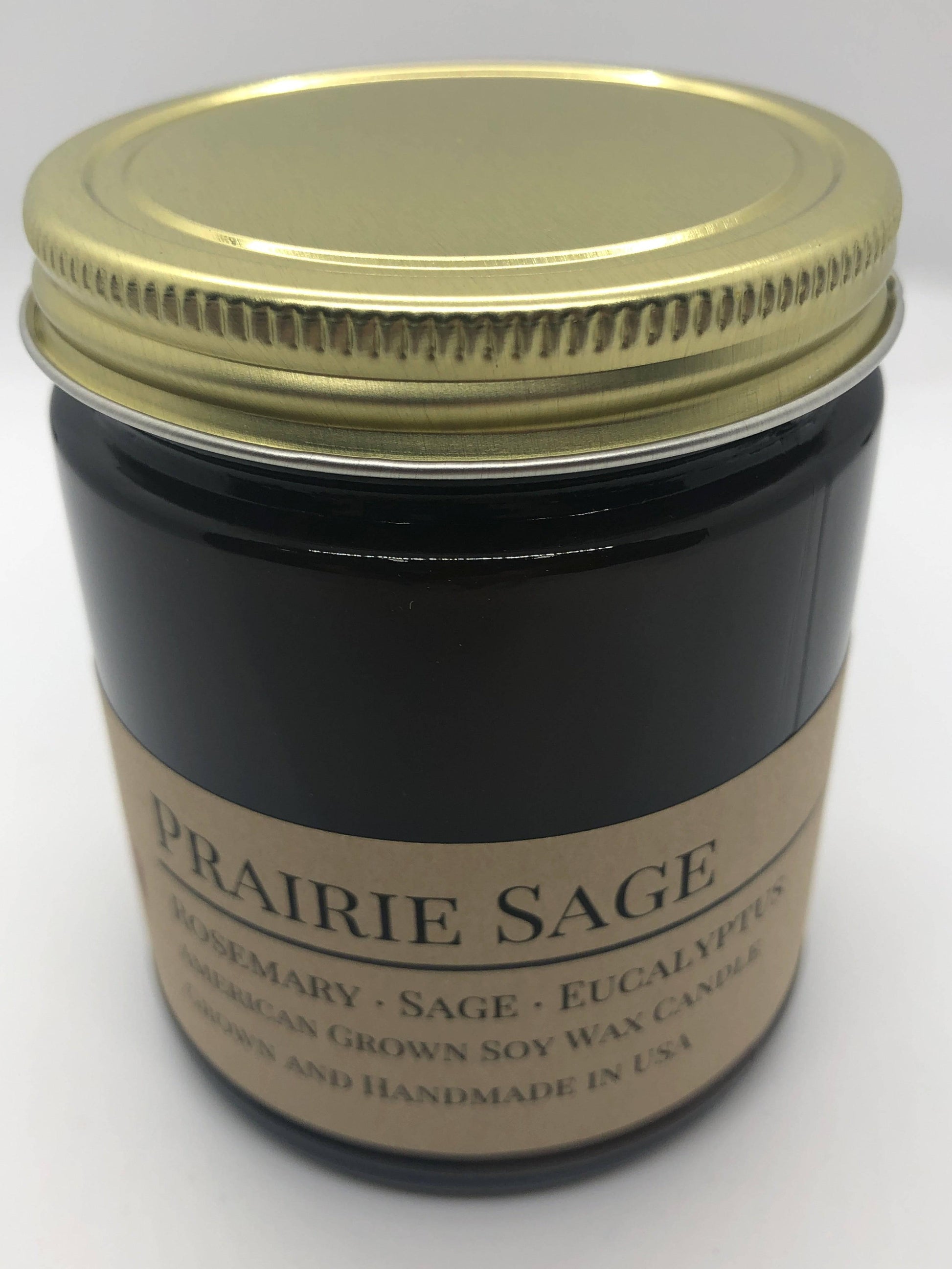 Prairie Sage Soy Wax Candle | 9 oz Amber Apothecary Jar - Prairie Fire Candles