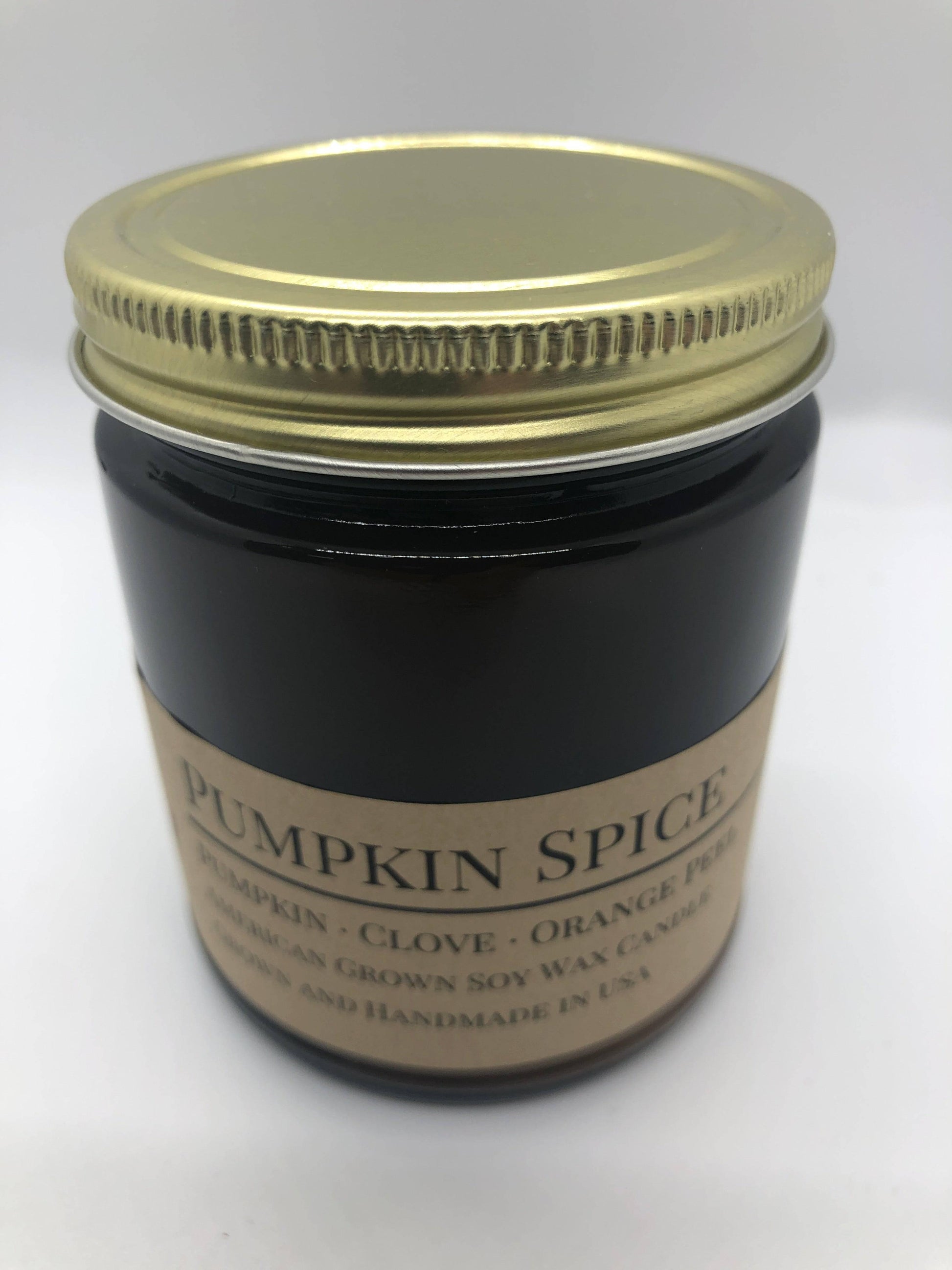 Pumpkin Spice Soy Wax Candle | 9 oz Amber Apothecary Jar - Prairie Fire Candles