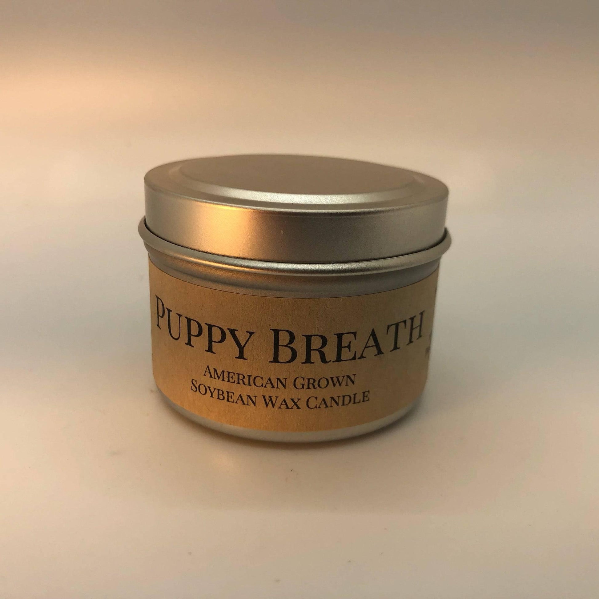 Puppy Breath Soy Wax Candle | 2 oz Travel Tin - Prairie Fire Candles