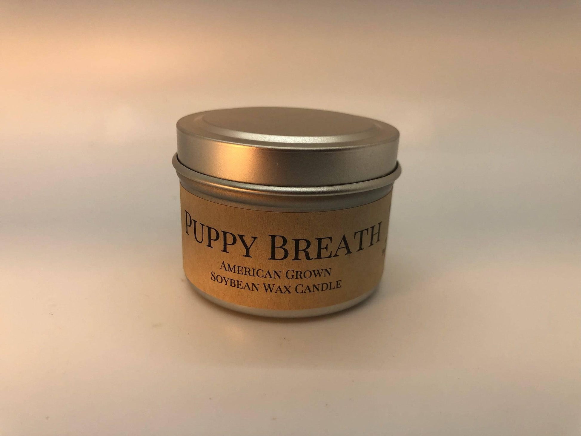 Puppy Breath Soy Wax Candle | 2 oz Travel Tin - Prairie Fire Candles