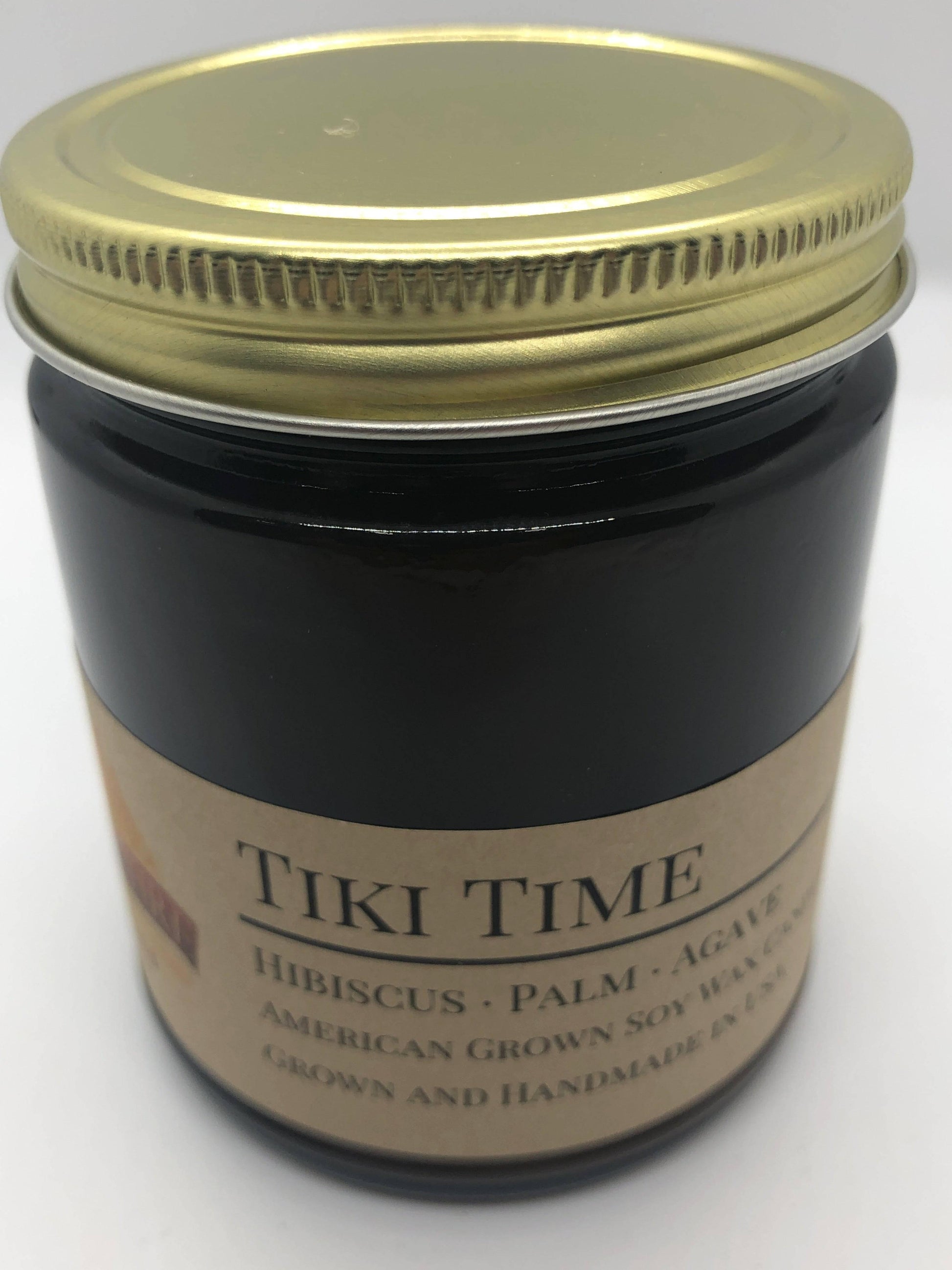 Tiki Time Soy Wax Candle | 9 oz Amber Apothecary Jar - Prairie Fire Candles